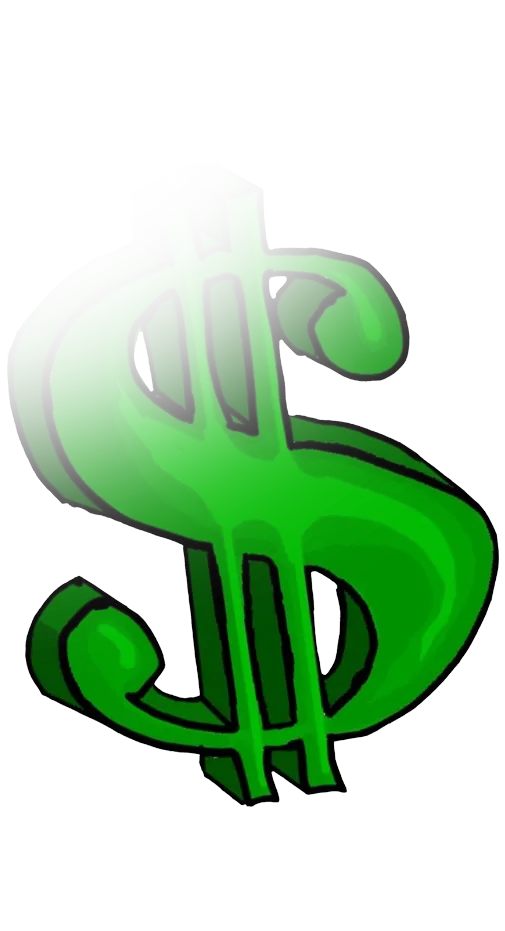 Grünes, dreidimensionales Dollarzeichen im Pop-Art-Stil